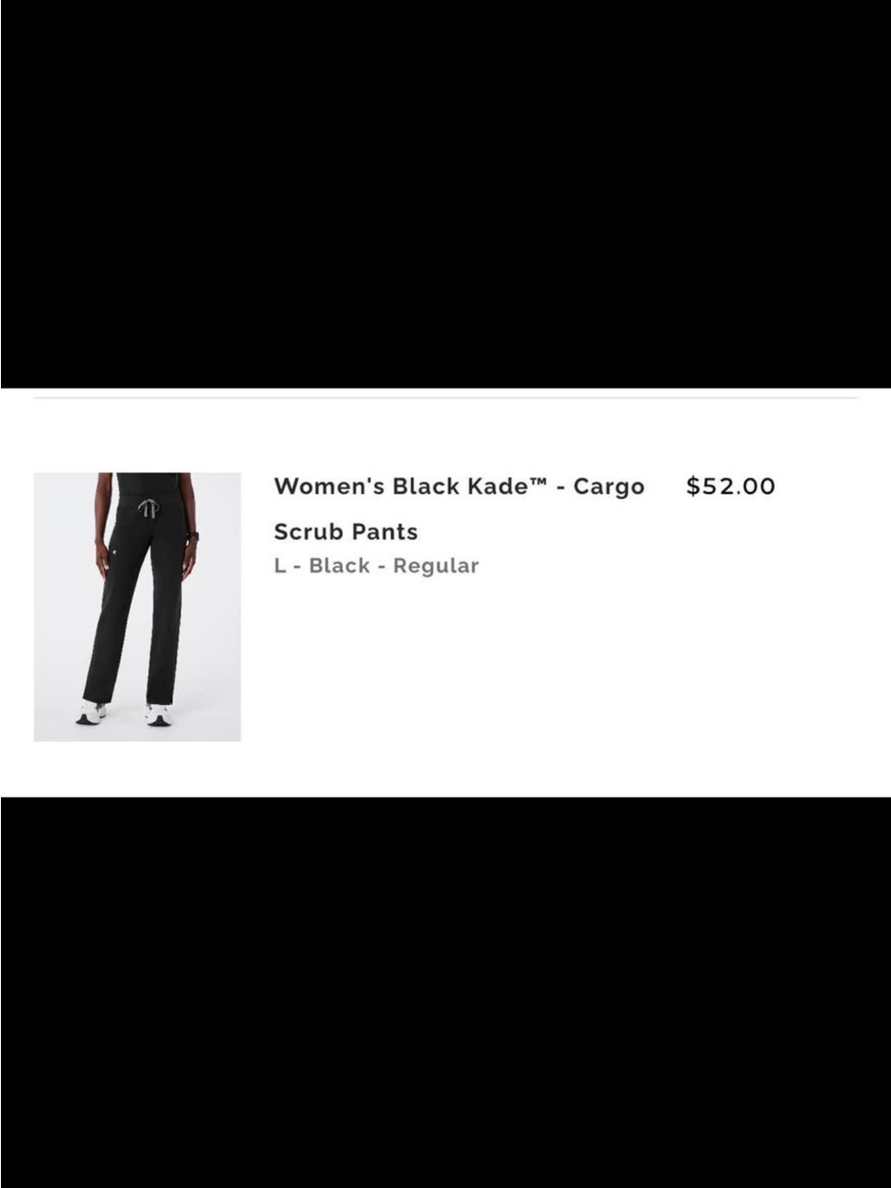 Figs Black Cargo Scrub Pants